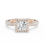 Lucy Princess Cut Lab Grown Diamond 18Kt Rose Gold Engagement Ring