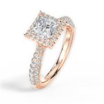 Lucy Princess Cut Lab Grown Diamond 18Kt Rose Gold Engagement Ring - View 4