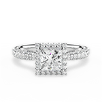 Lucy Princess Cut Lab Grown Diamond 14Kt White Gold Engagement Ring