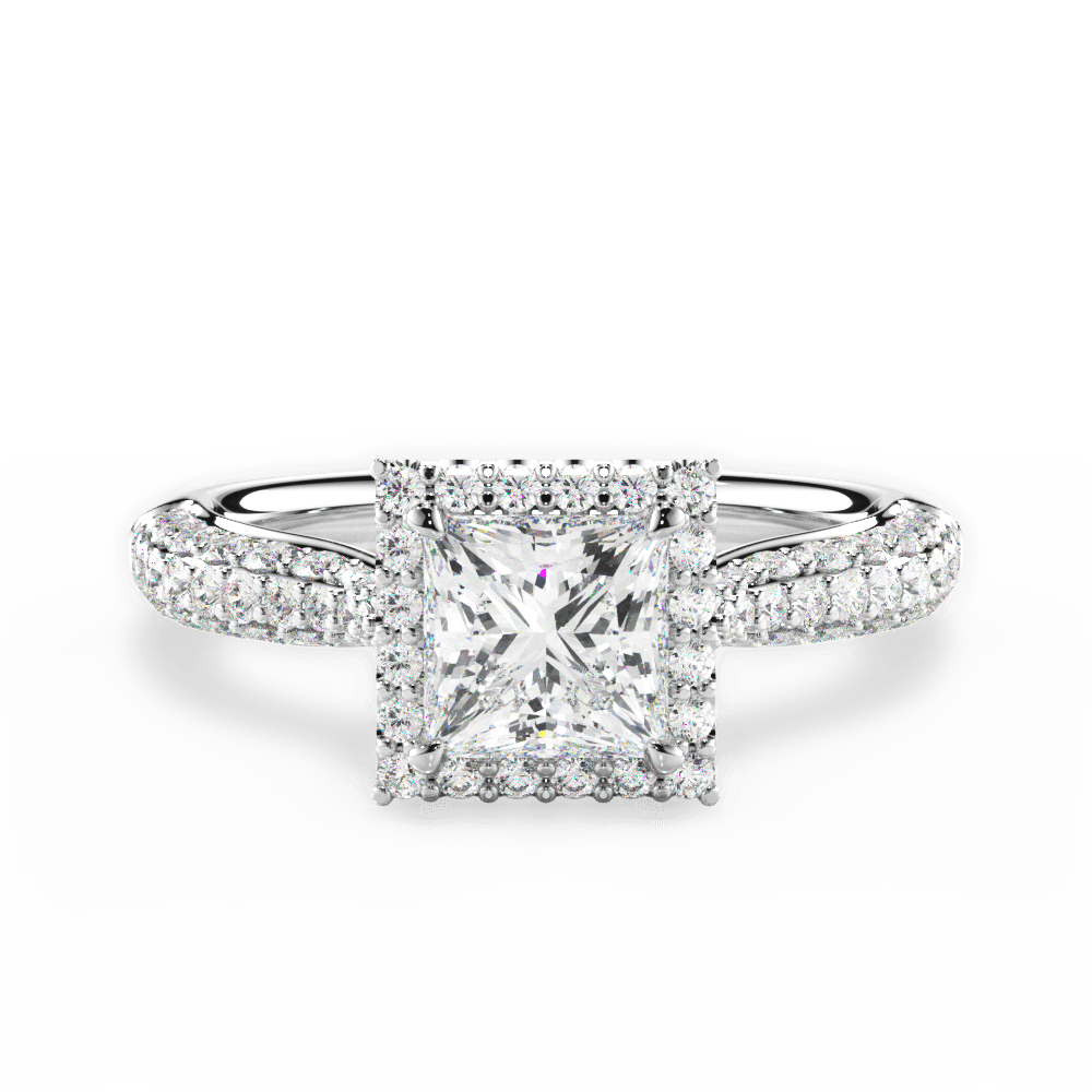 Lucy Princess Cut Lab Grown Diamond Platinum Engagement Ring