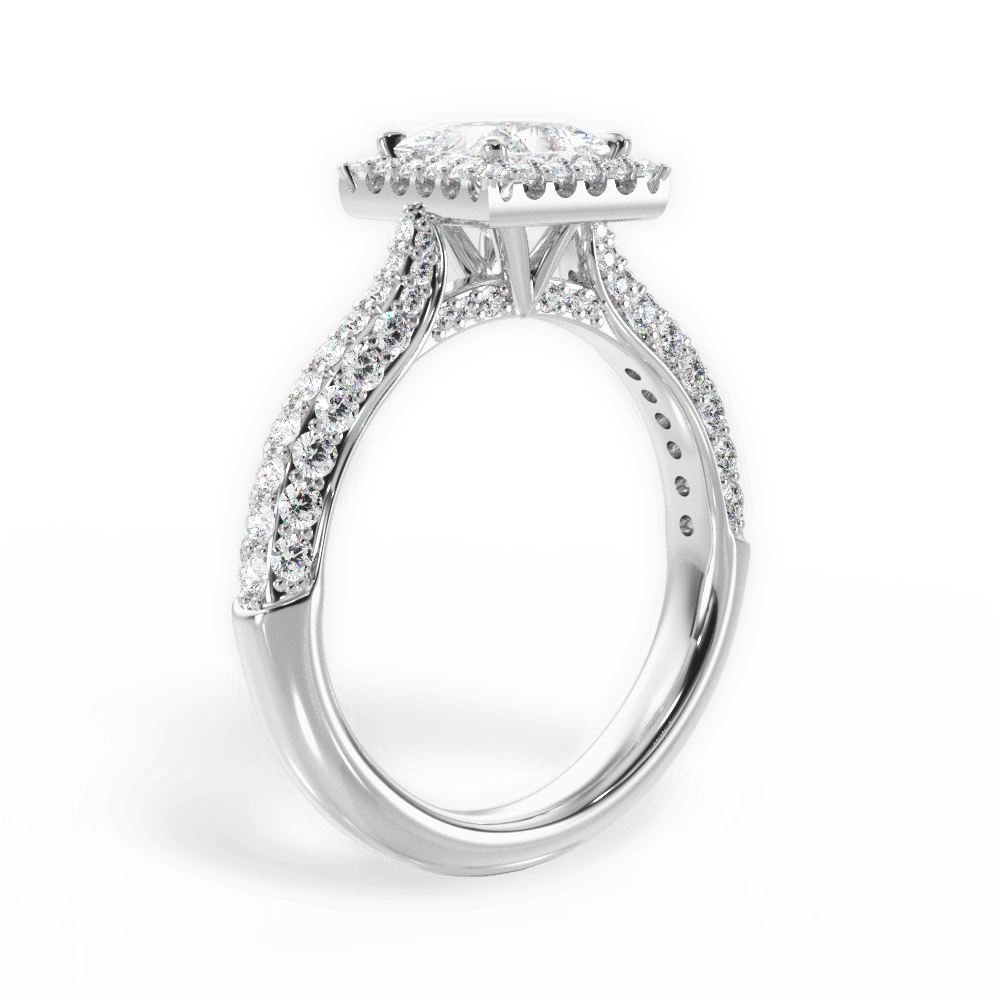 Lucy Princess Cut Lab Grown Diamond 14Kt White Gold Engagement Ring - View 3