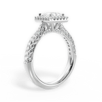 Lucy Princess Cut Lab Grown Diamond 18Kt White Gold Engagement Ring - View 3