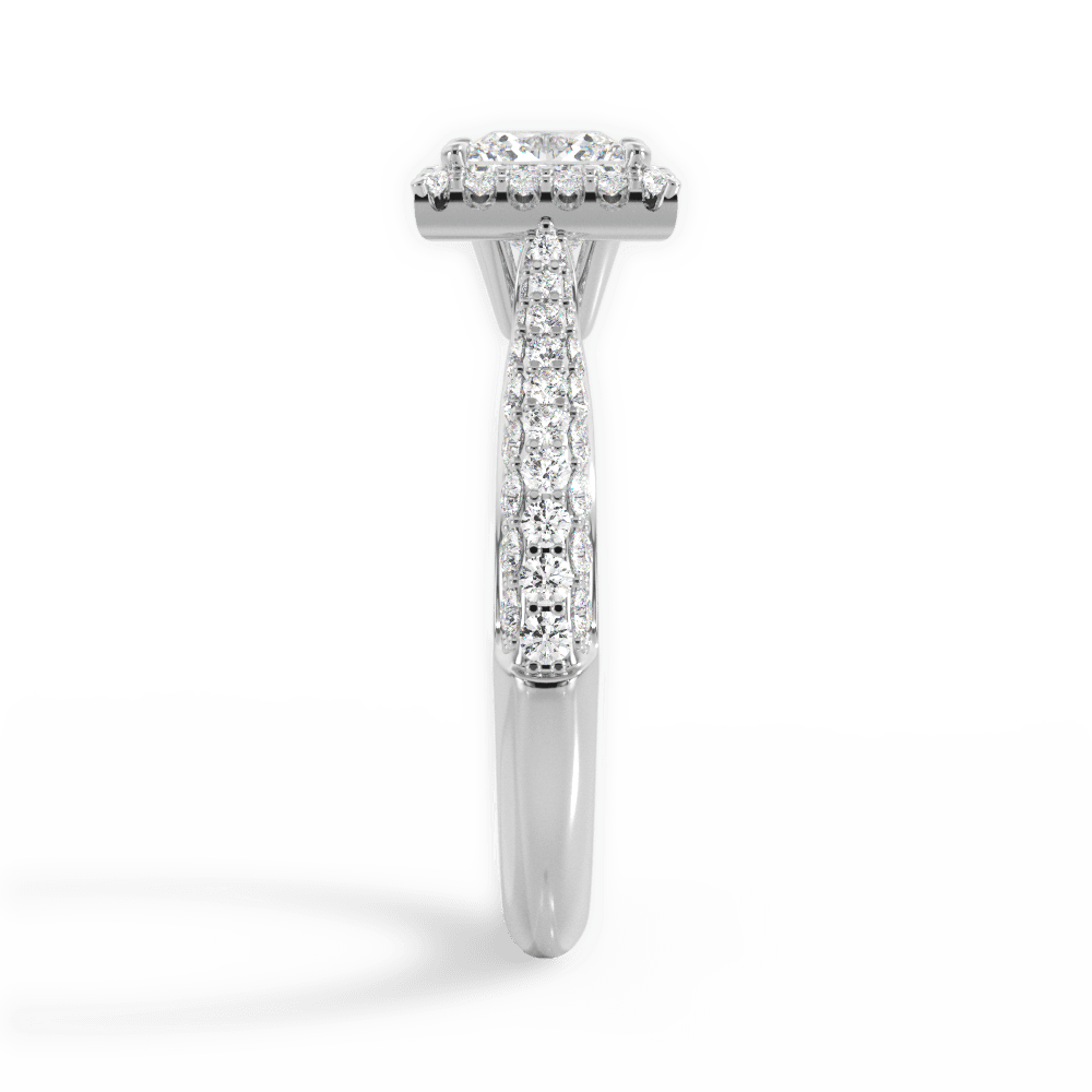 Lucy Princess Cut Lab Grown Diamond 14Kt White Gold Engagement Ring - View 2