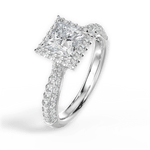 Lucy Princess Cut Lab Grown Diamond 14Kt White Gold Engagement Ring - View 4
