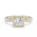 Lucy Princess Cut Lab Grown Diamond 18Kt Yellow Gold Engagement Ring