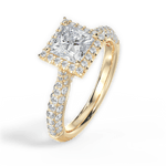Lucy Princess Cut Lab Grown Diamond 18Kt Yellow Gold Engagement Ring - View 4