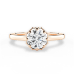 Felicia Round Cut Lab Grown Diamond 18Kt Rose Gold Engagement Ring