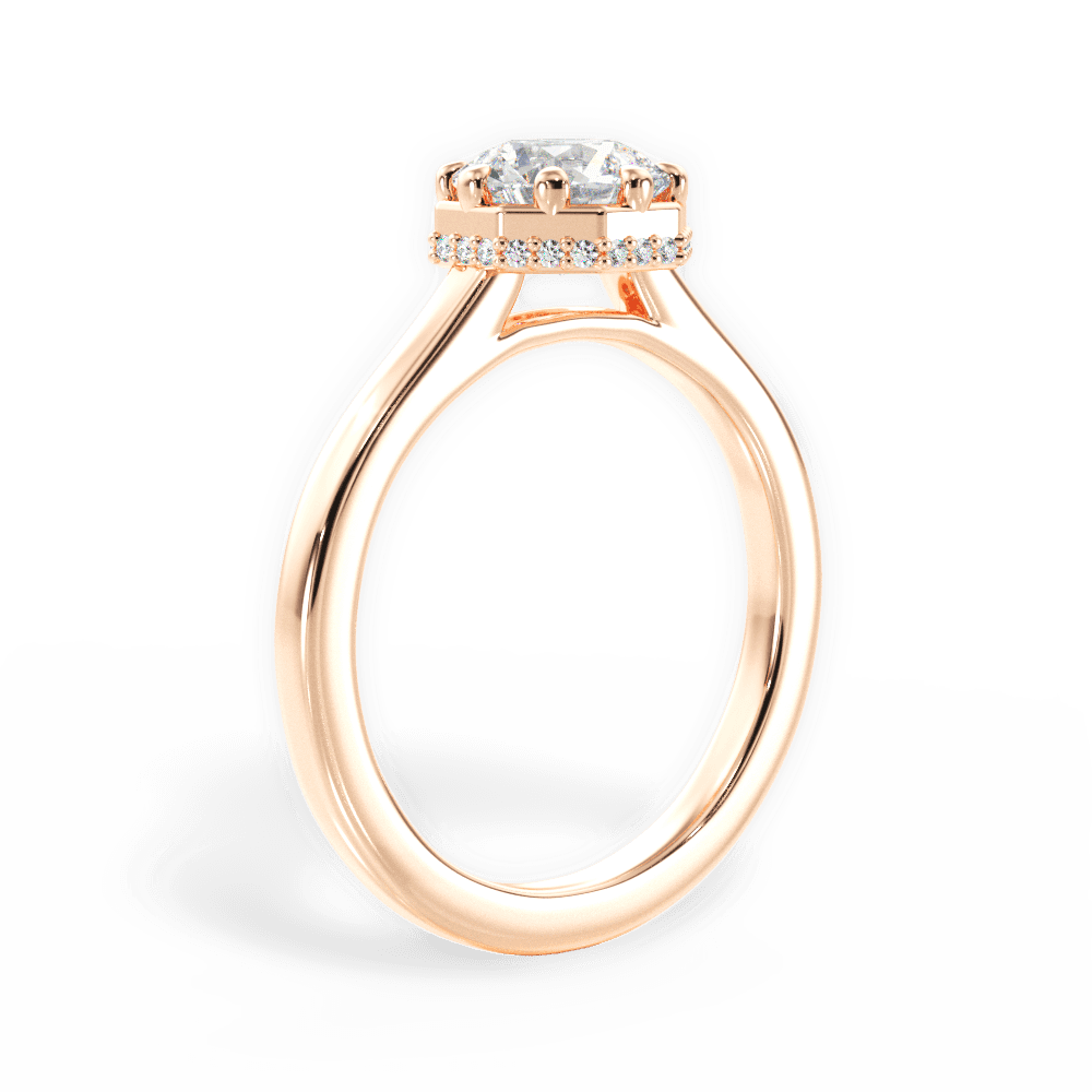 Felicia Round Cut Lab Grown Diamond 18Kt Rose Gold Engagement Ring - View 3