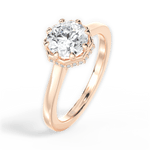 Felicia Round Cut Lab Grown Diamond 18Kt Rose Gold Engagement Ring - View 2