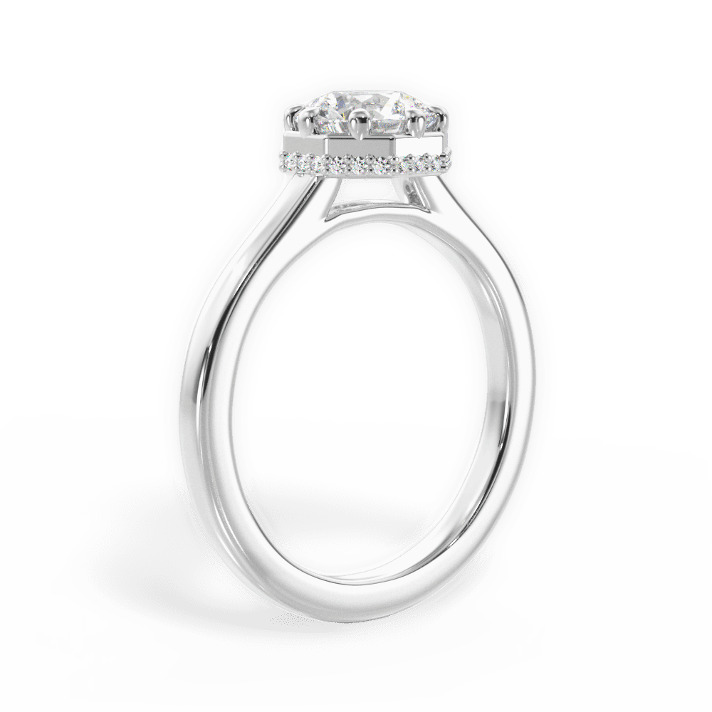 Felicia Round Cut Lab Grown Diamond 14Kt White Gold Engagement Ring - View 3