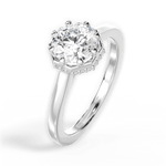Felicia Round Cut Lab Grown Diamond 18Kt White Gold Engagement Ring - View 4