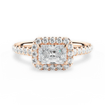 Hannah Radiant Cut Lab Grown Diamond 18Kt Rose Gold Engagement Ring