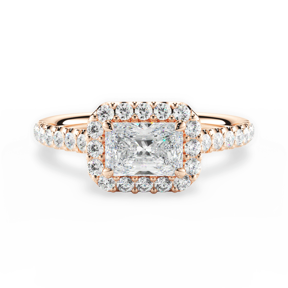 Hannah Radiant Cut Lab Grown Diamond 18Kt Rose Gold Engagement Ring