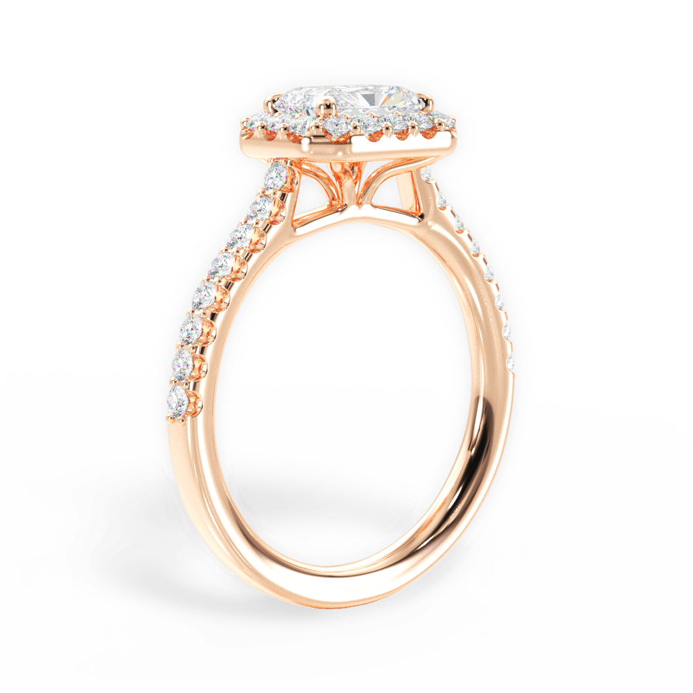 Hannah Radiant Cut Lab Grown Diamond 18Kt Rose Gold Engagement Ring - View 2