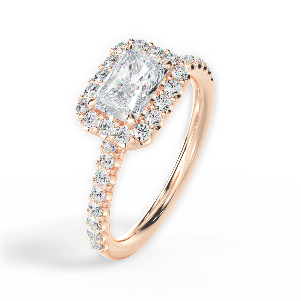 Hannah Radiant Cut Lab Grown Diamond 18Kt Rose Gold Engagement Ring - View 3