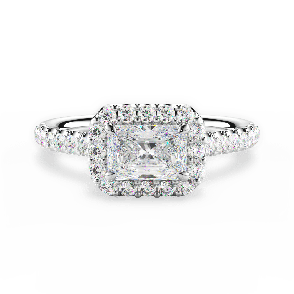 Hannah Radiant Cut Lab Grown Diamond 18Kt White Gold Engagement Ring