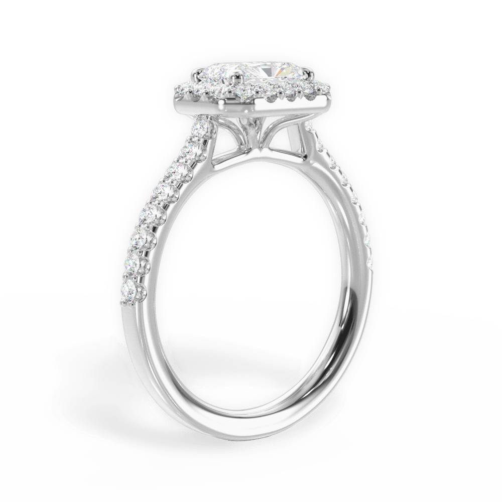 Hannah Radiant Cut Lab Grown Diamond Platinum Engagement Ring - View 4