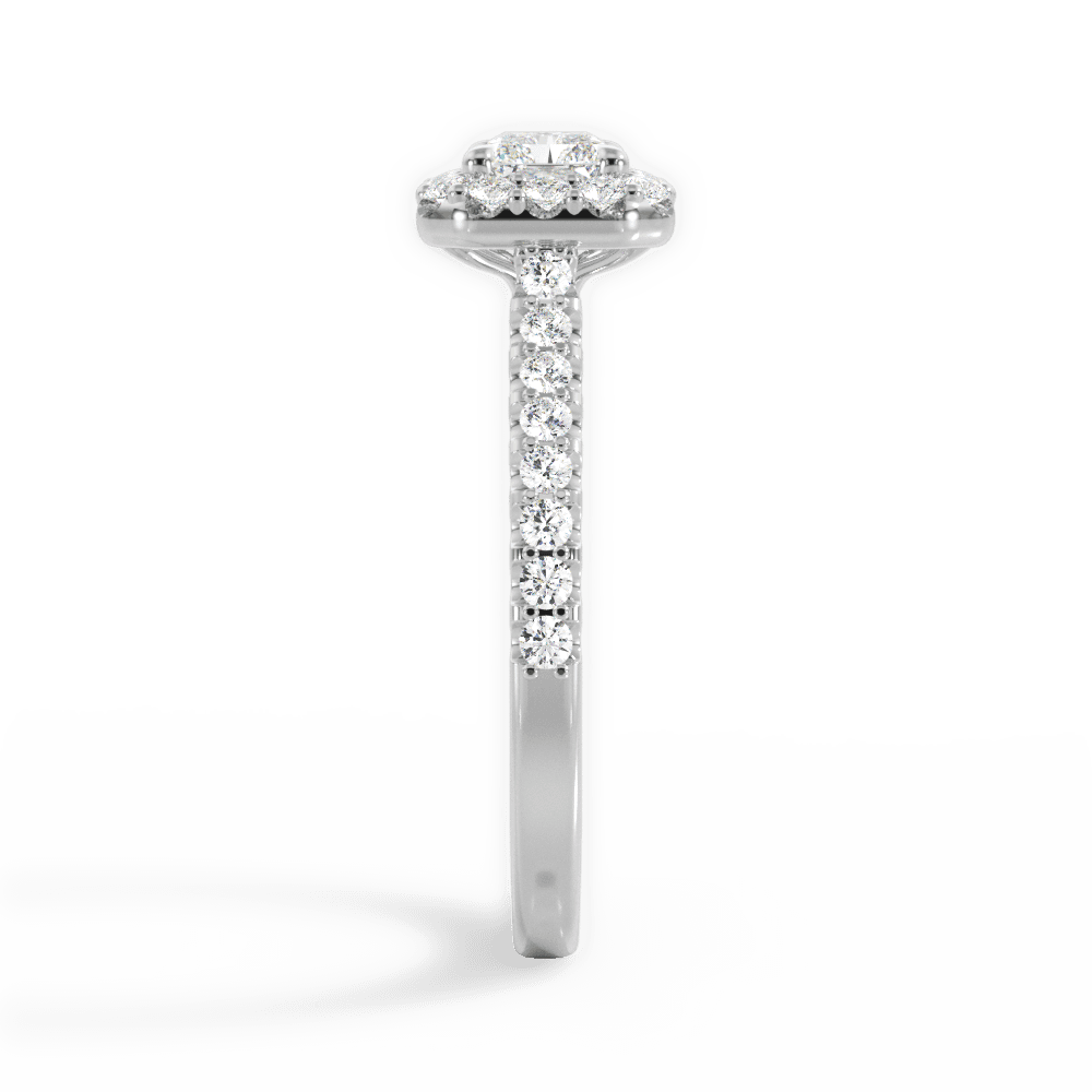 Hannah Radiant Cut Lab Grown Diamond Platinum Engagement Ring - View 3