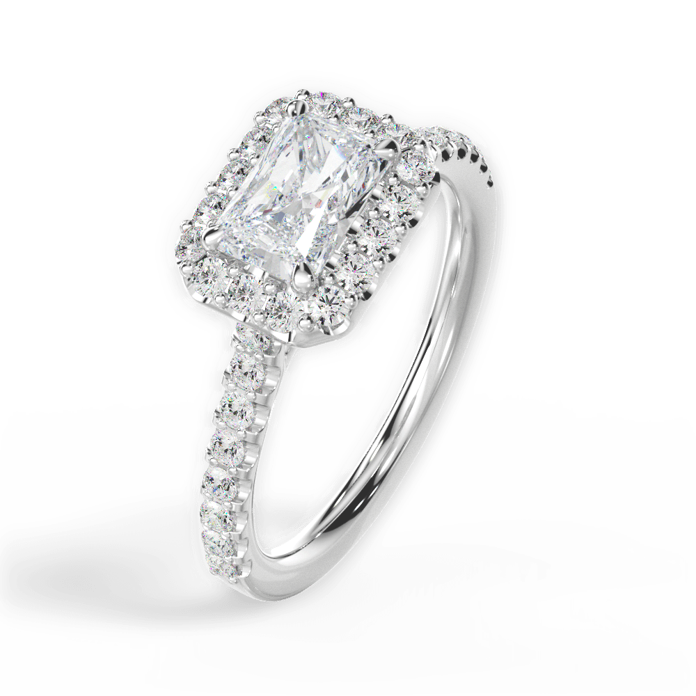Hannah Radiant Cut Lab Grown Diamond Platinum Engagement Ring - View 2