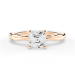 Adrienne Asscher Cut Lab Grown Diamond 18Kt Rose Gold Engagement Ring