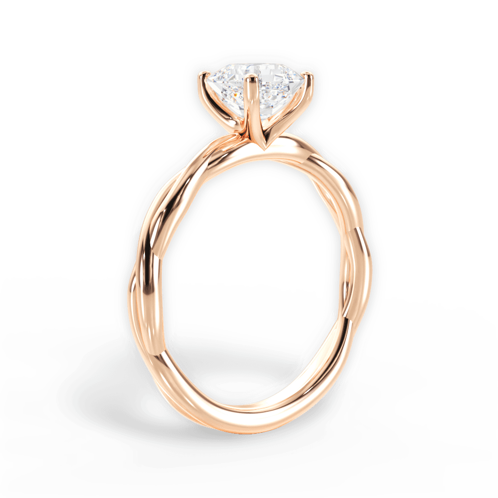 Adrienne Asscher Cut Lab Grown Diamond 18Kt Rose Gold Engagement Ring - View 4