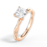 Adrienne Asscher Cut Lab Grown Diamond 18Kt Rose Gold Engagement Ring - View 3