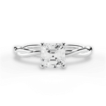 Adrienne Asscher Cut Lab Grown Diamond Platinum Engagement Ring