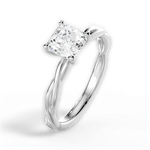 Adrienne Asscher Cut Lab Grown Diamond Platinum Engagement Ring - View 4