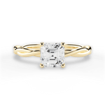 Adrienne Asscher Cut Lab Grown Diamond 18Kt Yellow Gold Engagement Ring