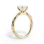 Adrienne Asscher Cut Lab Grown Diamond 18Kt Yellow Gold Engagement Ring - View 2