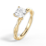 Adrienne Asscher Cut Lab Grown Diamond 18Kt Yellow Gold Engagement Ring - View 4
