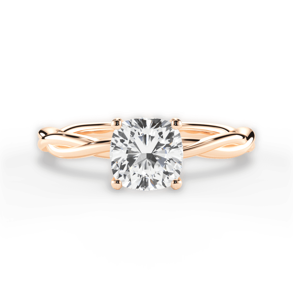 Adrienne Cushion Cut Lab Grown Diamond 18Kt Rose Gold Engagement Ring