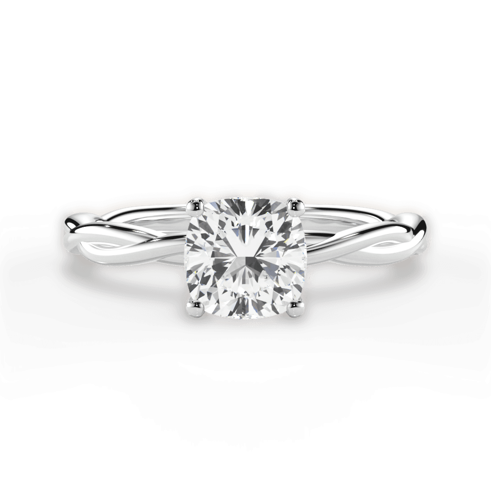 Adrienne Cushion Cut Lab Grown Diamond 18Kt White Gold Engagement Ring