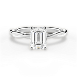 Adrienne Emerald Cut Lab Grown Diamond 14Kt White Gold Engagement Ring