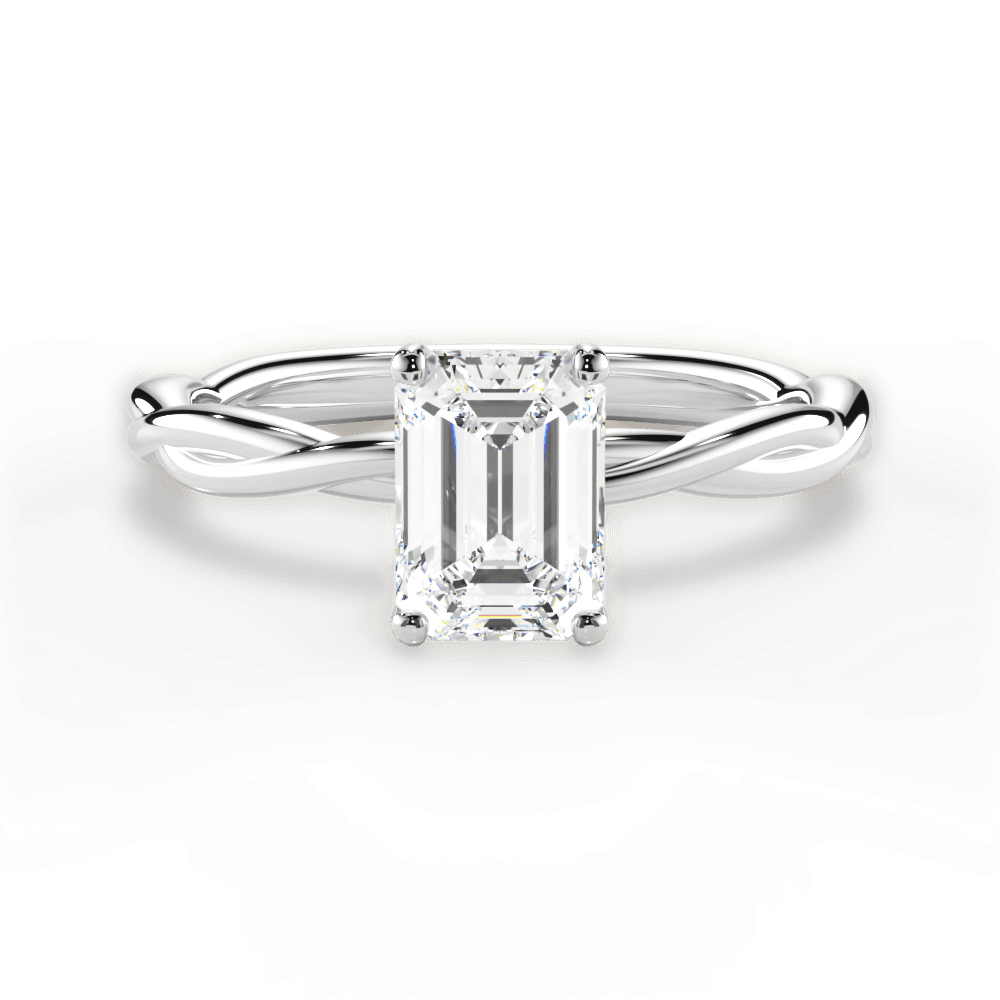 Adrienne Emerald Cut Lab Grown Diamond Platinum Engagement Ring