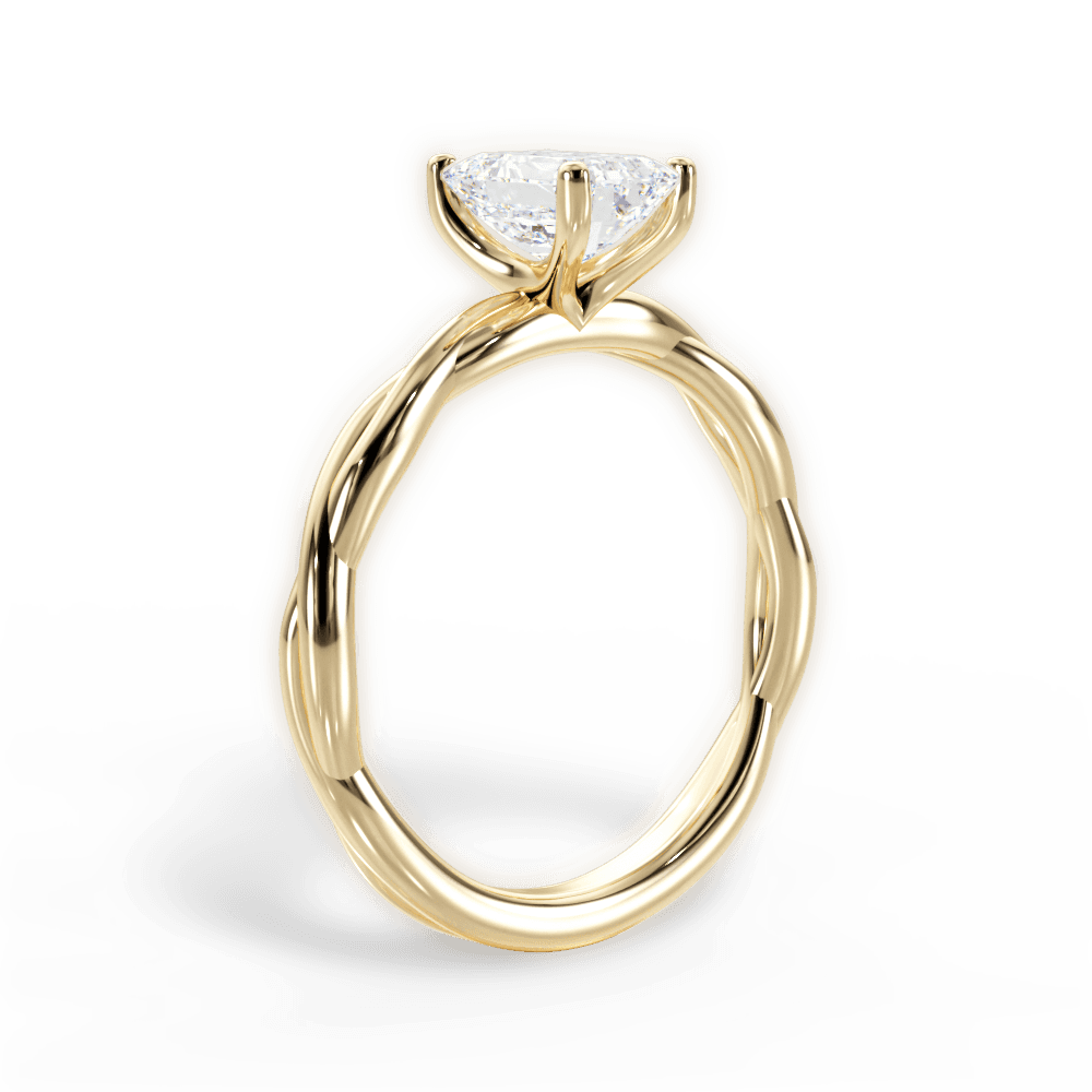 Adrienne Emerald Cut Lab Grown Diamond 18Kt Yellow Gold Engagement Ring - View 3