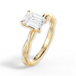 Adrienne Emerald Cut Lab Grown Diamond 18Kt Yellow Gold Engagement Ring - View 2