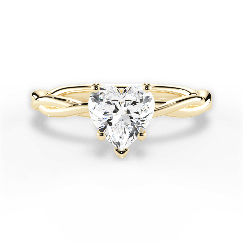 Adrienne Heart Cut Lab Grown Diamond 18Kt Yellow Gold Engagement Ring