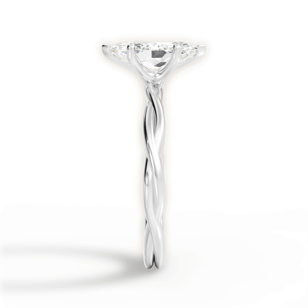 Adrienne Marquise Cut Lab Grown Diamond 14Kt White Gold Engagement Ring - View 3