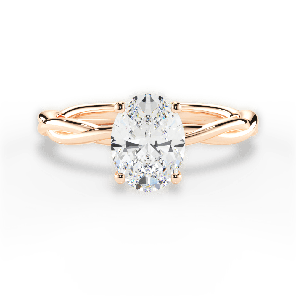 Adrienne Oval Cut Lab Grown Diamond 18Kt Rose Gold Engagement Ring