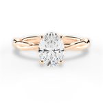 Adrienne Oval Cut Lab Grown Diamond 18Kt Rose Gold Engagement Ring