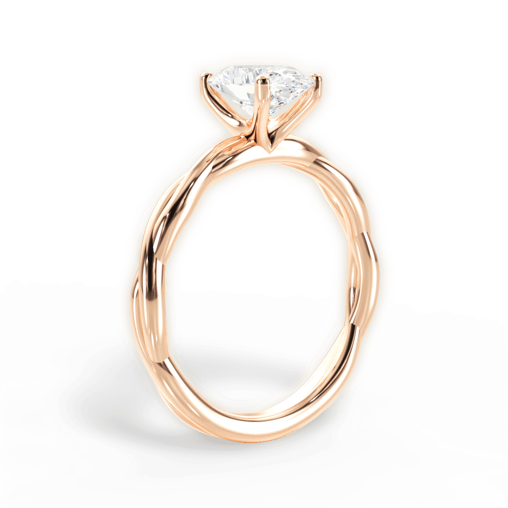 Adrienne Oval Cut Lab Grown Diamond 18Kt Rose Gold Engagement Ring - View 3