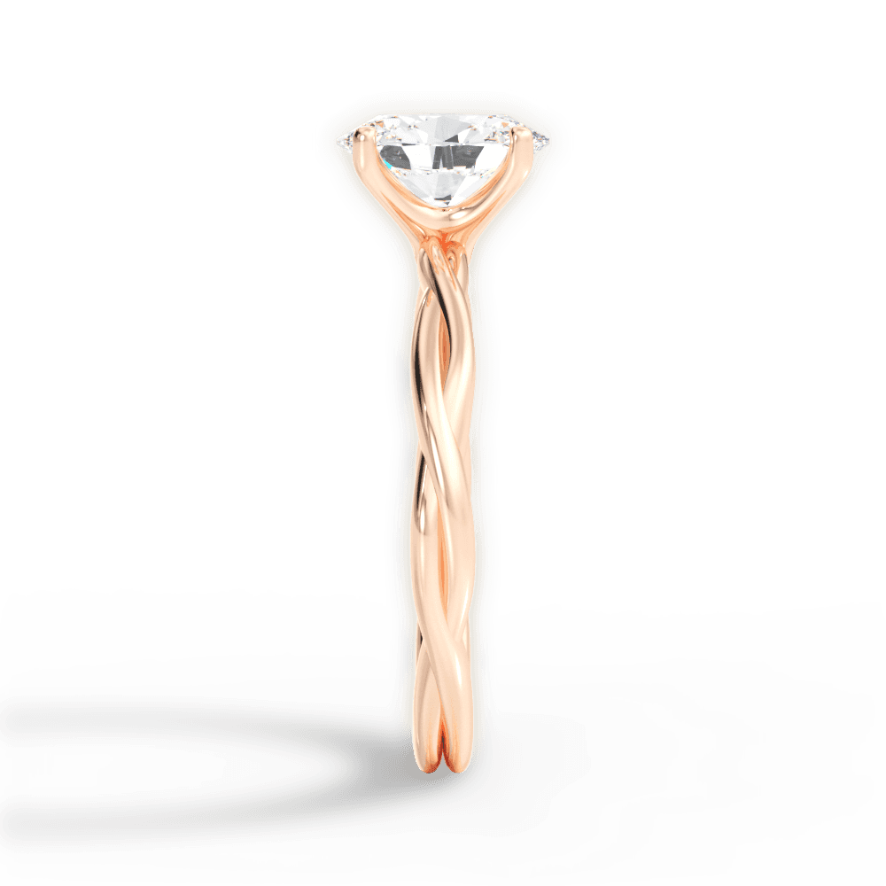 Adrienne Oval Cut Lab Grown Diamond 18Kt Rose Gold Engagement Ring - View 2