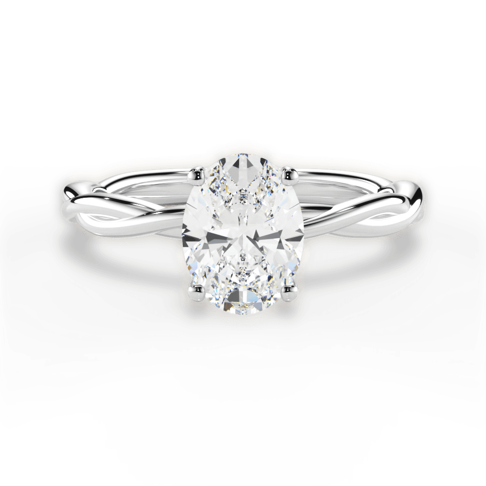 Adrienne Oval Cut Lab Grown Diamond 18Kt White Gold Engagement Ring