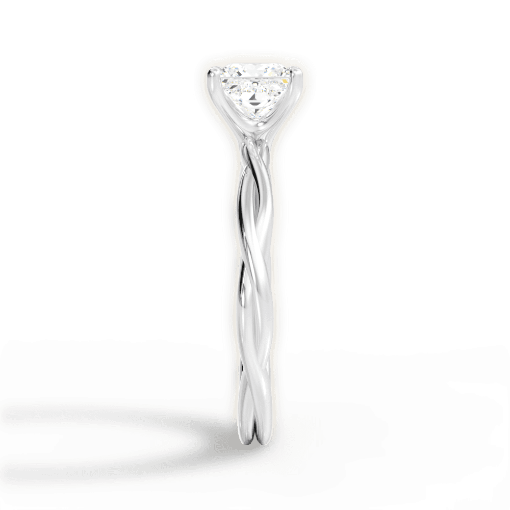 Adrienne Princess Cut Lab Grown Diamond 18Kt White Gold Engagement Ring - View 3