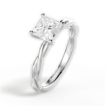 Adrienne Princess Cut Lab Grown Diamond 18Kt White Gold Engagement Ring - View 4