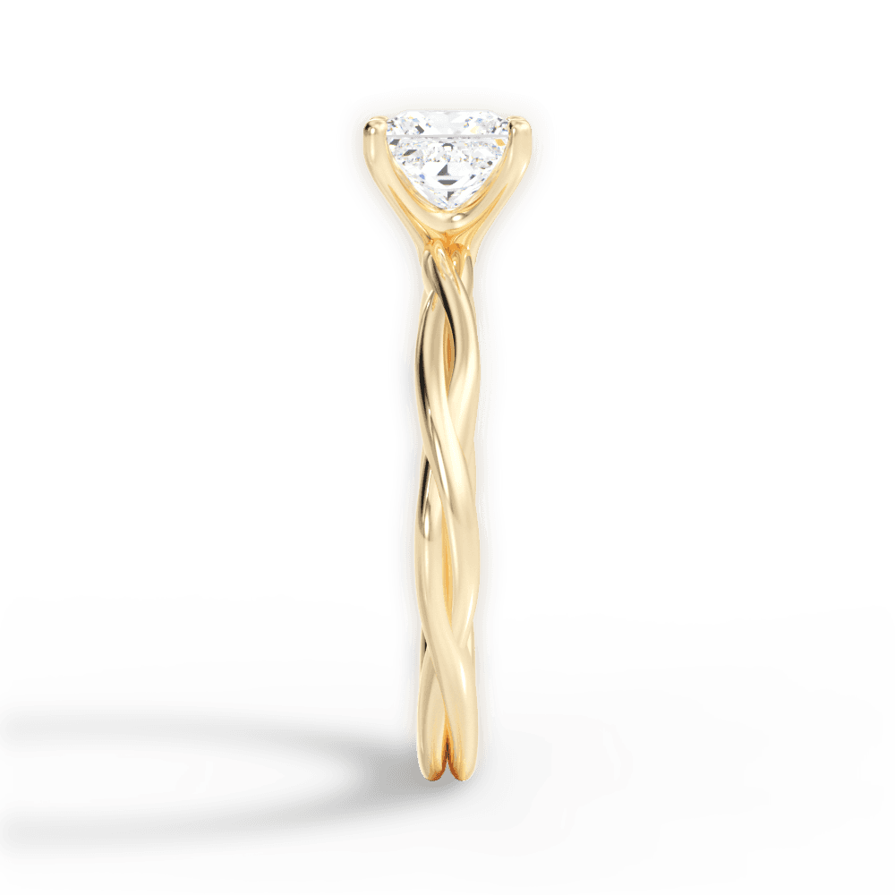 Adrienne Princess Cut Lab Grown Diamond 18Kt Yellow Gold Engagement Ring - View 3