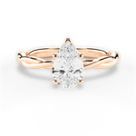 Adrienne Pear Cut Lab Grown Diamond 18Kt Rose Gold Engagement Ring