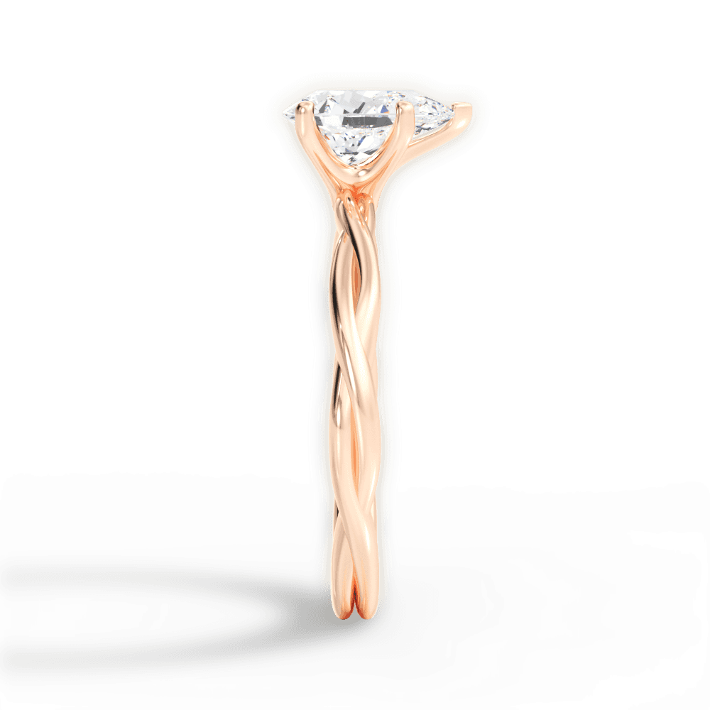 Adrienne Pear Cut Lab Grown Diamond 18Kt Rose Gold Engagement Ring - View 4