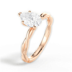 Adrienne Pear Cut Lab Grown Diamond 18Kt Rose Gold Engagement Ring - View 2